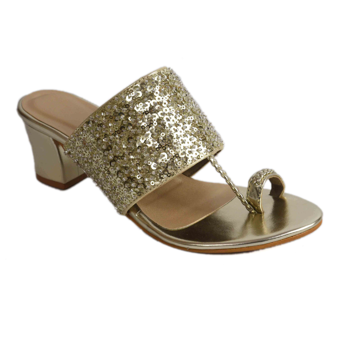 Imperial Gold Block Heels