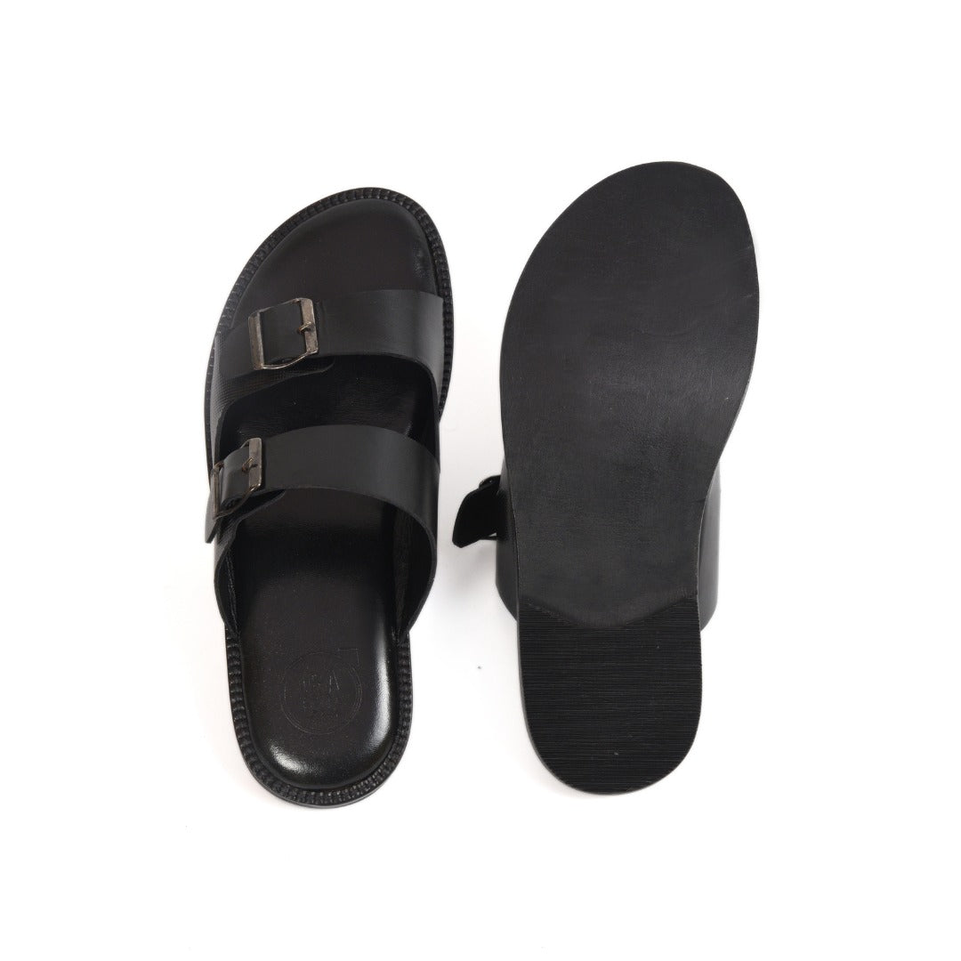 Black Buckle Mens's Sandal