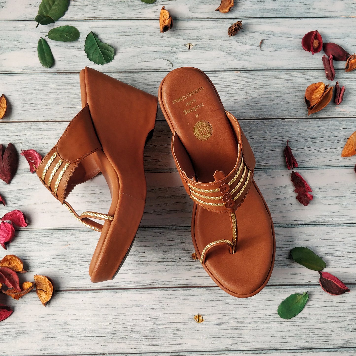 Constellation Tan Kolhapuri Wedges