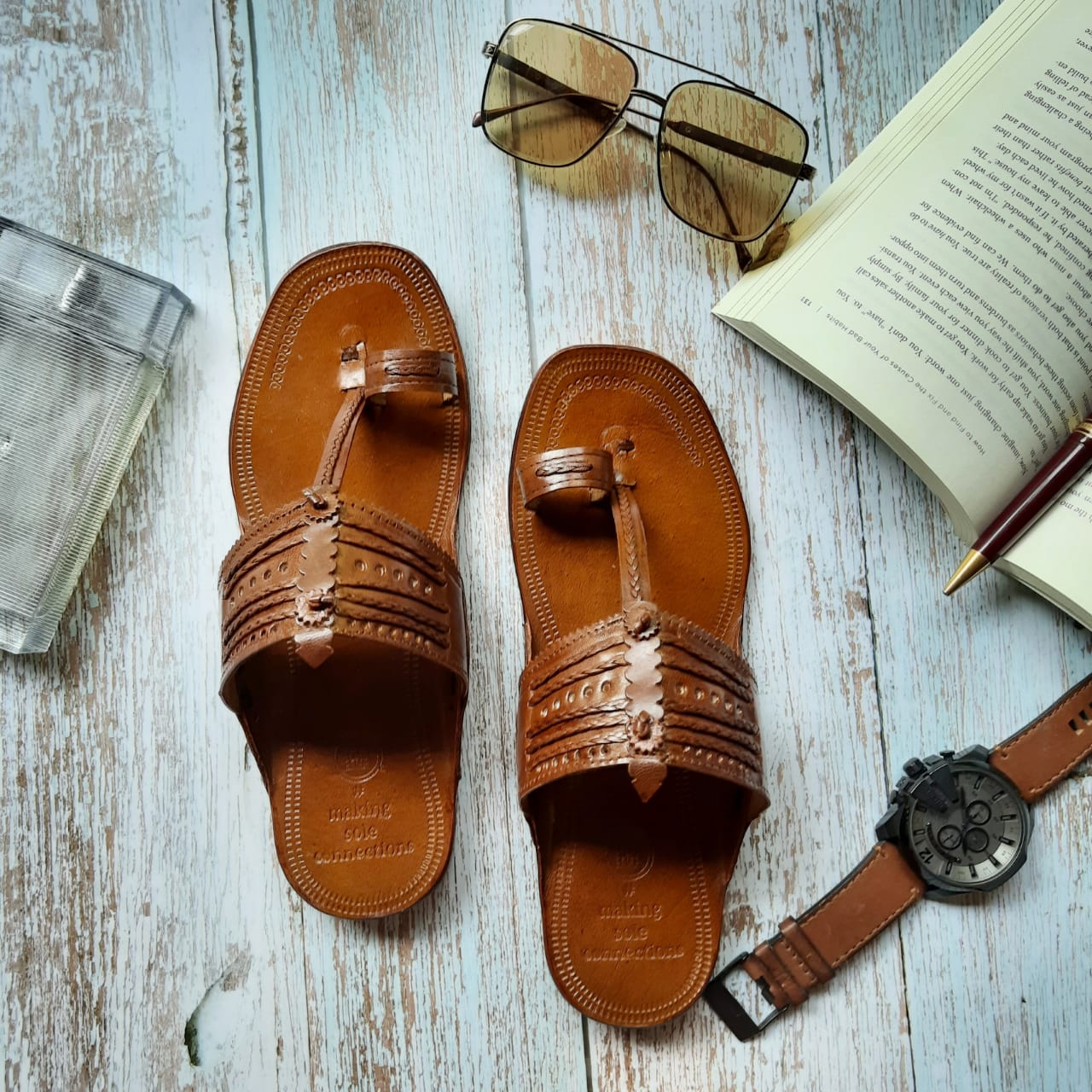 Tan Hand Crafted Men's Kolhapuri