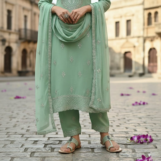 Classic Seafoam Green Kolhapuris