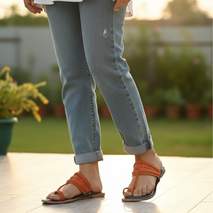 Razia Faux Leather Kolahapuris