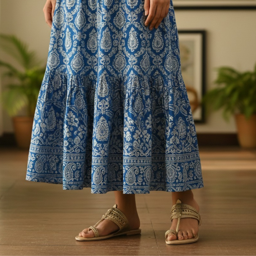 Dull Gold Faux Leather Kolhapuris