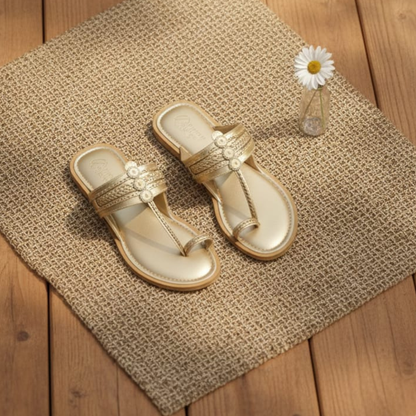 Metallic Gold Handcrafted Kolhapuri