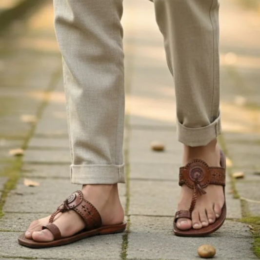 Kesariya Men's Handcrafted Kolhapuri