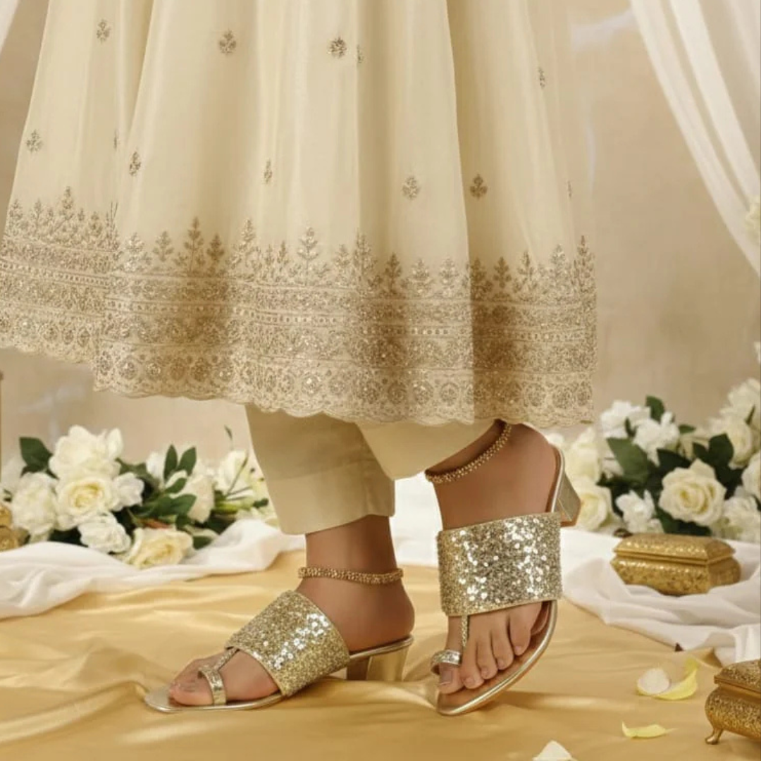 Imperial Gold  Block Heels