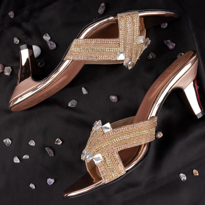 Rose Gold Mules Sandals