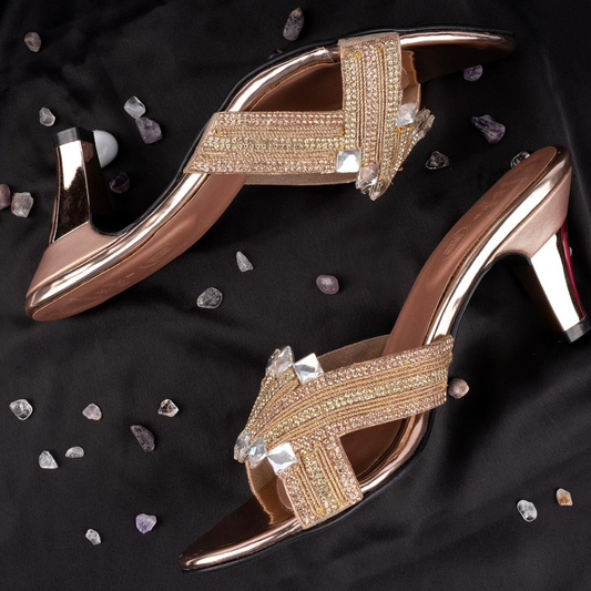 Rose Gold Mules Sandals