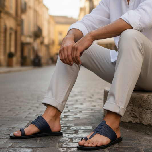 Bad Man Blue HandCrafted Mens Kolhapuri