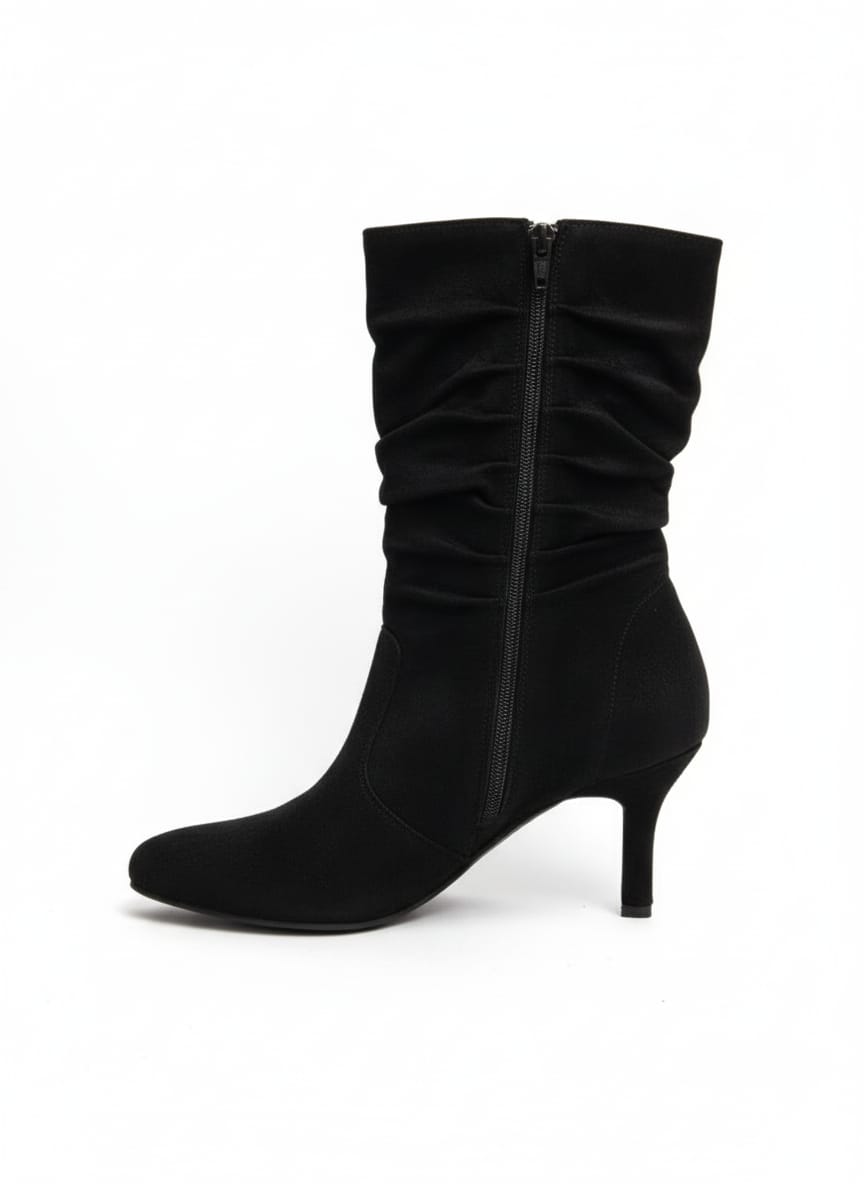 Coal Black Suede Boots