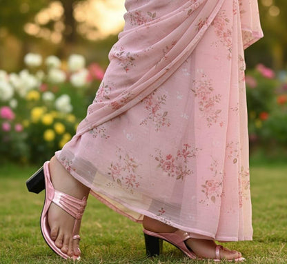 Glossy Pink Holographic Kolhapuri