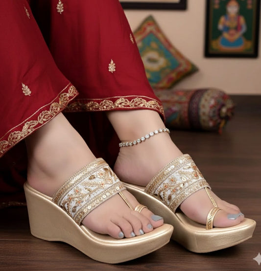 Zardosi Gold Constellation Wedges