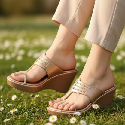 Constellation Rose Gold Kolhapuri Wedges