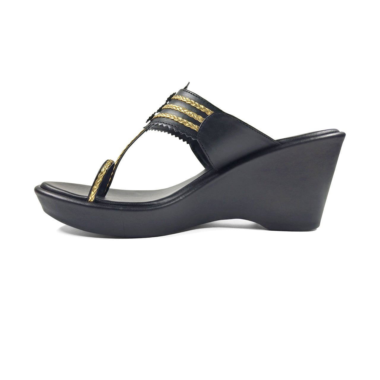 Constellation Black Kolhapuri Wedges