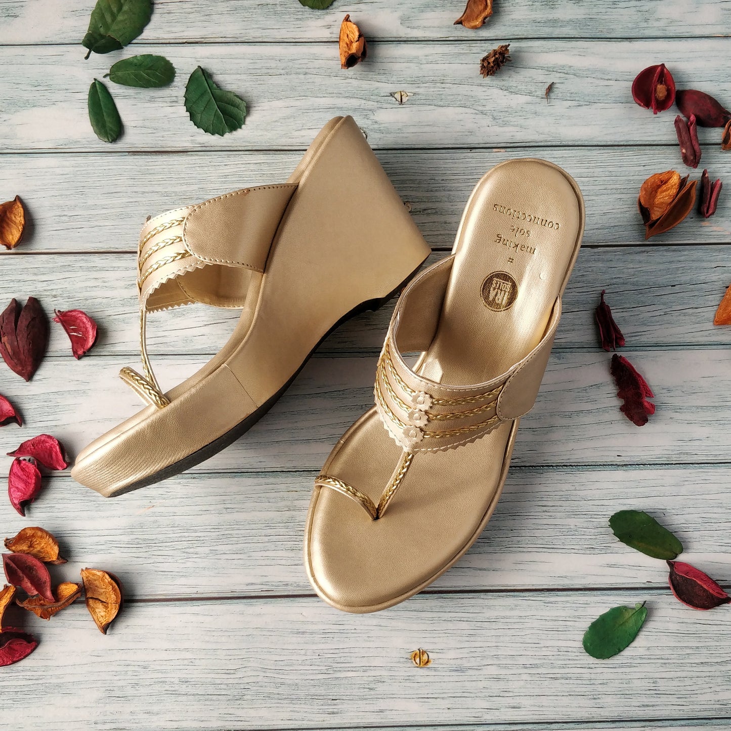 Constellation Gold Kolhapuri Wedges