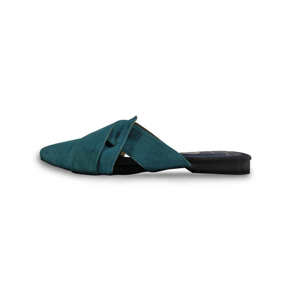 Teal Toes Suede Leather Mules