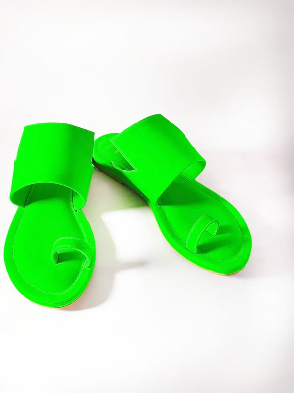 Neon Green Snip Cut Sliders