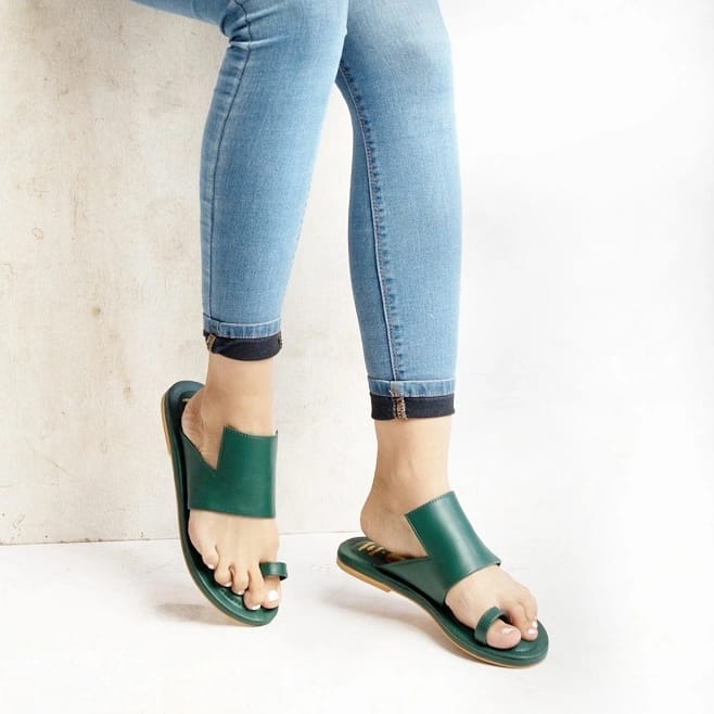 Military Green Snip Cut Slides